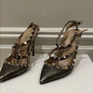 Valentino Women's Metallic Studded Heels
